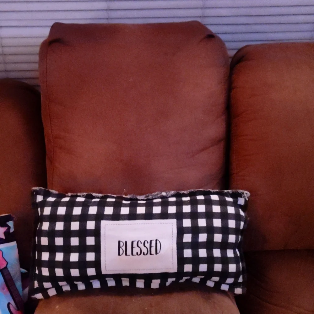 Decorative "Blessed" Pillow - Picture 1 of 2